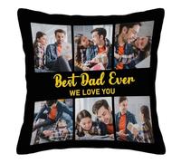 Lousrion Federa per cuscino personalizzata con immagine e testo, federa per cuscino personalizzata per famiglia, genitori, mamma e papà, regalo per compleanno, festa del papà e della mamma