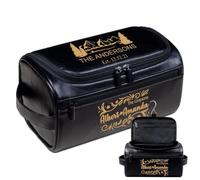 Lousrion Kit Dopp in pelle personalizzato con nome e messaggio incisi, borsa da toilette personalizzata per uomo, regalo di compleanno per la festa del papà, nero, Taglia unica, Retro