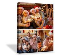 Lousrion Le opere d'arte su tela personalizzate realizzate con 3 foto e linee personalizzate forniscono decorazioni espressive da parete ed evidenziano un regalo premuroso apprezzato da coppie di