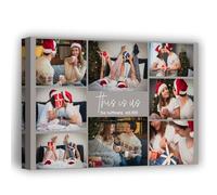 Lousrion Tela fotografica personalizzata con layout di 8 immagini e linee personalizzate, ideale per la decorazione della camera da letto o del soggiorno, fornendo un regalo memorabile per una persona