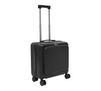 lousriyy 45 x 24 x 41 cm, trolley da viaggio in ABS, con porta USB e lucchetto a combinazione integrata, valigetta con scomparto per laptop e portabevande, Nero , moderno