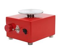 lousriyy Disco per ceramica elettrico con piastre grandi da 6,5/10 cm, mini Pottery Wheel 0-2000 giri/min, con motore in rame da 24 W, 8 strumenti, per fai da te, artisti, lezioni, rosso