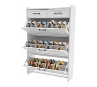 lousriyy Scarpiera con 3 secchi e 2 cassetti, slim organizer per scarpe per corridoio, scarpiera autoportante, per 16-20 paia di scarpe, scarpiera 80 x 24 x 120 cm
