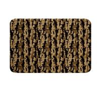 Loussiesd Accessori da bagno mimetici 50 x 81 cm tappeto da bagno per bambini ragazzi ragazze decorazione tappetino da bagno in stile militare traspirante morbida microfibra kaki marrone retrò