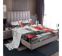 Loussiesd Big Ben - Set di lenzuola matrimoniali per ragazze, donne, uomini, camera da letto di Londra, cabina telefonica, morbido, romantico, retrò, set di lenzuola, grigio