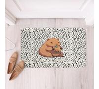Loussiesd Capybara Tappeto da bagno a pois tappetini da bagno in microfibra kawaii capybara accessori da bagno animali amanti tappetini antiscivolo 40,6 x 61 cm morbido