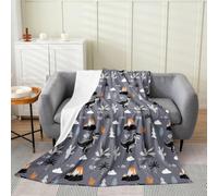Loussiesd Coperta in flanella con dinosauro della giungla, 127 x 152 cm, per tutte le stagioni, per divano, letto, divano, camera da letto