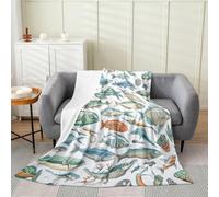 Loussiesd Coperta in flanella con pesce luccio, pelosa, marlin, pesce spada, coperta in pile per bambini, pesca e caccia, coperta in peluche per divano, natura, animali marini, regina, 228 x 228 cm