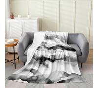 Loussiesd Coperta in peluche a righe con motivo ad acquerello e onde, coperta in flanella per bambini, 76 x 101 cm, arte astratta per tutte le stagioni, per divano, letto, divano, camera da letto