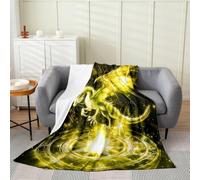 Loussiesd Coperta in peluche a tema drago magico mostro coperta in flanella per bambini 76 x 101 cm giallo animali della giungla per tutte le stagioni per divano letto divano camera da letto