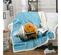 Loussiesd Coperta in pile con stampa di porcellino d'India, per divano letto, divertente coperta in pile per animali domestici, sherpa, per letto matrimoniale, 152,4 x 200,7 cm