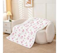 Loussiesd Coperta in pile rosa Merry Christmas Queen 228 x 228 cm