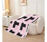 Loussiesd Coperta in pile Sherpa con stampa leopardata rosa e nera, stile selvaggio e alla moda, per bambini, con stampa animalier, 76 x 101 cm, per letto, divano, sedia, soggiorno, decorazione