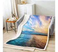 Loussiesd Coperta in pile sherpa oceanica hawaiana coperta per letto divano bambini ragazzi vita marina coperta in peluche ultra morbida nautica estate vacanze vacanze pelose coperta bambino 76 x 101