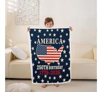 Loussiesd Coperta in pile Sherpa per il 4 luglio per il 250° anniversario, super morbida e accogliente, con stampa di stelle americane, per l'inverno, in peluche, 76 x 101 cm, per tutte le stagioni