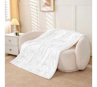 Loussiesd Coperta in sherpa con fiocco per divano, 76 x 101 cm | Coperta Kawaii in pile super morbida e accogliente con fiocco, per l'inverno, con stampa a stelle bianche 01 per tutte le