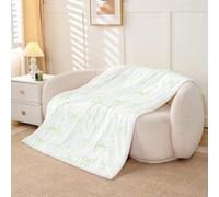 Loussiesd Coperta in sherpa con fiocco per divano, 76 x 101 cm | Coperta Kawaii in pile super morbida e accogliente con fiocco, per l'inverno, con stampa a stelle bianche 05 per tutte le