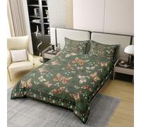 Loussiesd Copripiumino con farfalle e falene, 100% cotone, per letto king