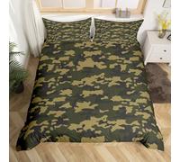 Loussiesd Copripiumino mimetico king size Duck Hunter verde mimetico caccia copripiumino per ragazzi ragazze Army Camouflage set di biancheria da letto 3 pezzi decorazione della stanza traspirante