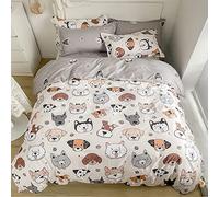 Loussiesd, Copripiumino per bambini con simpatico cane corgi/husky, con zampa, per amanti dei cani, arredamento da camera da letto, double face, matrimoniale