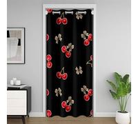 Loussiesd Coquette Bow Cherry 30% -50% oscuramento della stanza oscurante isolante termico 86 x 203 cm 1 pannello carino fiocco tenda per porta privacy per ragazzi ragazze decorazione leopardo fiocco