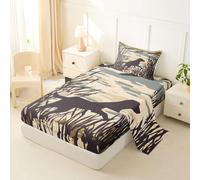 Loussiesd Dog Hunter - Set di biancheria da letto king size, con angoli profondi e tasca profonda, a tema fattoria, 4 pezzi, con 2 federe