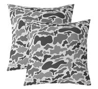 Loussiesd Federe per cuscino per bambini, motivo cacciatore di pesci, 50 x 50 cm, motivo mimetico, traspirante, in morbida microfibra, leggera, per bambini, spigola, luccio, decorazione per la stanza