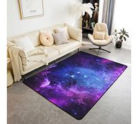 Loussiesd Galaxy Area Tappeto Viola Blu Universo Cielo Stellato Set Ultra Morbido Spazio Esterno Accento Cucina Ufficio Decor 150 * 200 cm