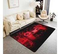 Loussiesd Gamepad - Tappeto da gioco per soggiorno, camera da letto, gioco, sport, stile rana nera e rossa, 100 x 150 cm