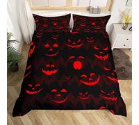 Loussiesd Happy Halloween Set di biancheria da letto per bambini ragazzi uomo Cartoon Comforter arancione rosso nero trapunta camera 2 pezzi Junior/culla letto ragazzi