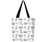 Loussiesd Mountain Lake Canvas Tote Bags per le Donne Regali Aurora Starry Night Sky Borse a Spalla Grande Capacità, bianco e nero, 50x40cm