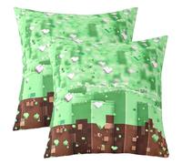 Loussiesd Pixel - Set di 2 federe per cuscini da 50 x 50 cm, per bambini, ragazzi e ragazze, motivo con amore, decorazione per camera da letto, in morbida microfibra