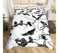 Loussiesd Set copripiumino a tema Halloween per bambini, per ragazzi e ragazze, set di biancheria da letto super morbido a tema albero della natura, set copripiumino decorativo per la camera da letto