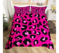 Loussiesd Set copripiumino leopardato formato culla ghepardo set di biancheria da letto traspirante morbido stampa animale copripiumino 2 pezzi arte astratta camera da letto decorazione zebra