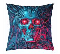 Loussiesd Set di 1 federa per cuscino per bambini con teschio, 55 x 55 cm, morbide, per ragazzi e ragazze, arte moderna, federe decorative per adulti