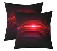 Loussiesd Set di 2 federe decorative astratte in ombré, 55 x 55 cm, geometriche e moderne, per divano, letto, decorazione per la casa