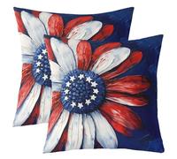 Loussiesd Set di 2 federe per cuscini 40 x 40 cm, decorazione per il giorno dell'indipendenza, per divano, letto, decorazione per la casa