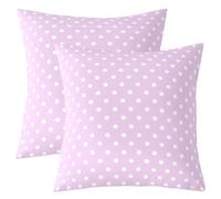 Loussiesd Set di 2 federe per cuscini con motivo a pois, 45 x 45 cm, viola, decorative, geometriche, per divano, letto, motivo a righe, arte astratta moderna, decorazione per la casa