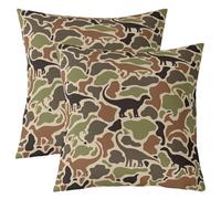 Loussiesd Set di 2 federe per cuscini mimetiche per bambini, ragazzi e ragazze, 60 x 60 cm, decorazione per camera da letto, in morbida microfibra traspirante, motivo dinosauro 3D, animali selvatici