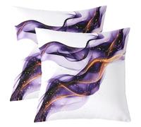 Loussiesd Set di 2 federe per cuscino viola astratte, 55 x 55 cm, effetto ombré, semplici e moderne, decorazione geometrica, per interni ed esterni, super morbide