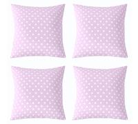 Loussiesd Set di 4 federe per cuscini con motivo a pois, 45 x 45 cm, viola, decorative, geometriche, per divano, letto, motivo a righe, arte astratta moderna, decorazione per la casa