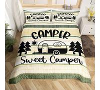 Loussiesd Set di biancheria da letto con copripiumino e copripiumino, decorazione per camera da letto, camper, campeggio, camper, per rimorchi da viaggio, copriletto, per letto singolo, 2 pezzi