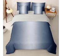 Loussiesd Set di biancheria da letto con copripiumino king size con lenzuola, 7 pezzi, per bambini, ragazzi e ragazze, stile sfumato, stampa ombré, decorazione geometrica per la stanza, in morbida