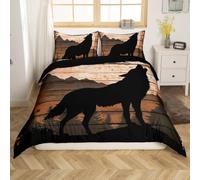 Loussiesd Set di biancheria da letto con copripiumino per ragazze, donne, adolescenti, adulti, bambini e ragazzi, a tema caccia e fauna selvatica, per letto junior/culla, morbido, con 1 federa, 2