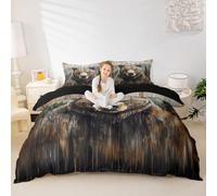 Loussiesd Set di biancheria da letto con copripiumino per tutte le stagioni, stile rustico, per letto junior/culla, con 1 federa, in microfibra, per bambini, decorazione per camera da letto