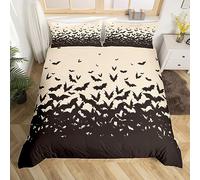 Loussiesd Set di biancheria da letto con pipistrello, per bambine e ragazzi, per lettino o culla, per Halloween, decorativo, bianco e nero, set di biancheria da letto con motivo dolcetto o scherzetto