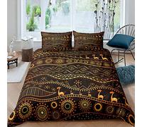 Loussiesd Set di biancheria da letto in stile bohémien, motivo mandala, per bambini, adulti, motivo giraffa, stile esotico, per copriletto, decorazione della stanza, 2 pezzi con 1 federa per cuscino