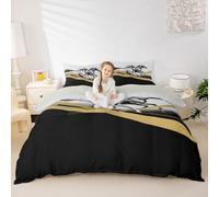 Loussiesd Set di biancheria da letto per bambini con cavallo al galoppo, per letto junior/culla, rustico, per camera da letto di bambini, ragazzi e ragazze, decorazione con animali carini, in