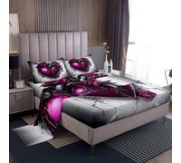 Loussiesd Set di biancheria da letto per bambini e ragazzi e ragazze, motivo gotico con ragnatela, 4 pezzi, per letto matrimoniale, 1 lenzuolo con angoli, 2 federe e 1 lenzuolo piano