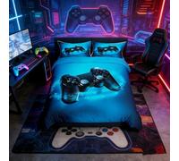 Loussiesd Set di biancheria da letto per gamer, da gioco con pulsanti di azione, copriletto, alla moda, decorazione per camera da letto,2 pezzi 135X200cm